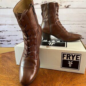 Frye Courtney Laceup Brown Boots